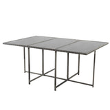 Bali 11 Piece Outdoor Dining Set Grey Yard Garden and Patio — Allure Home Collections