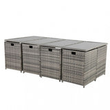 Bali 13 Piece Rattan Outdoor Dining Set Grey Garden and Patio — Allure Home Collections
