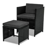 Horrocks 8 Seater Outdoor Dining Set Black Sophisticated Rattan — Allure Home Collections