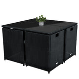 Horrocks 8 Seater Outdoor Dining Set Black Sophisticated Rattan — Allure Home Collections