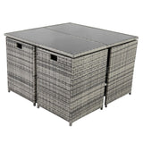 Horrocks 8 Seater Outdoor Dining Set Grey Contemporary Minimalist — Allure Home Collections