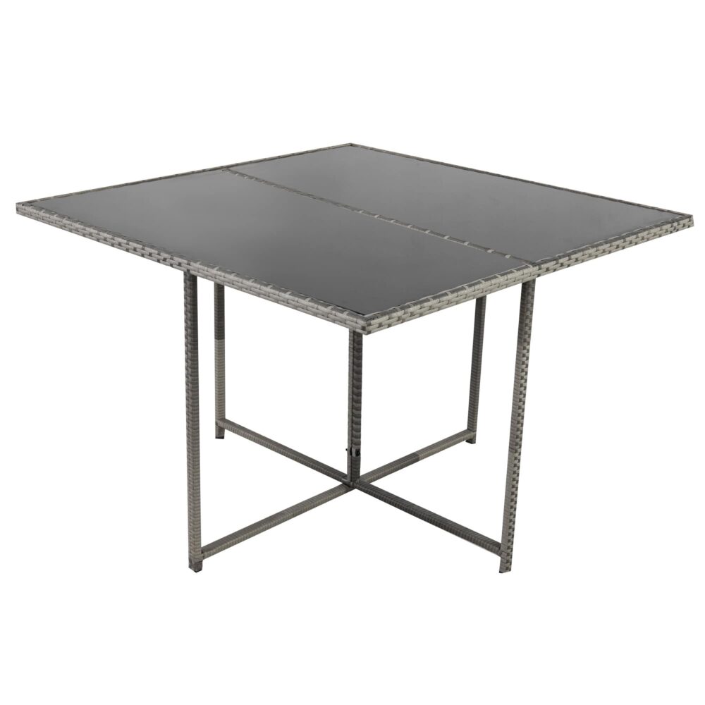 9 Piece Outdoor Dining Set, Wicker Grey, view 9
