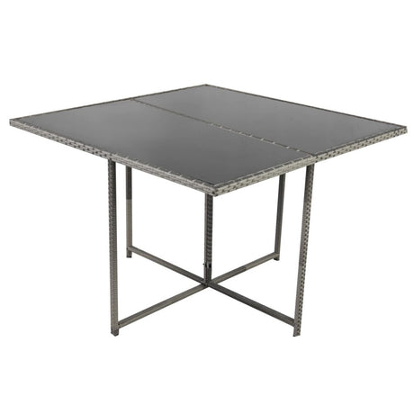 9 Piece Outdoor Dining Set, Wicker Grey, view 9