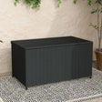 Outdoor PE Wicker Storage Box 320L in Black