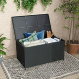 Outdoor PE Wicker Storage Box 320L in Black