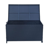 Outdoor PE Wicker Storage Box 320L in Black