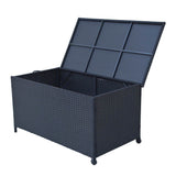 Outdoor PE Wicker Storage Box 320L in Black