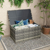 Outdoor PE Wicker Storage Box 320L in Grey