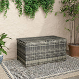 Outdoor PE Wicker Storage Box 320L in Grey