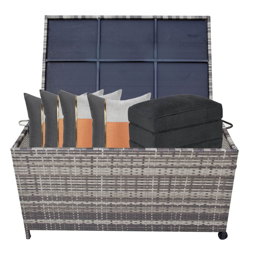 Outdoor PE Wicker Storage Box 320L in Grey
