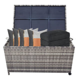 Outdoor PE Wicker Storage Box 320L in Grey