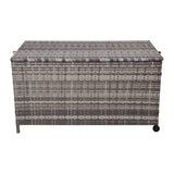 Outdoor PE Wicker Storage Box 320L in Grey