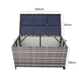 Outdoor PE Wicker Storage Box 320L in Grey