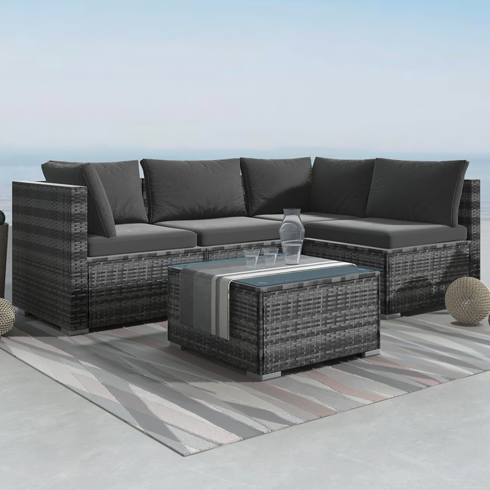 Bondi Outdoor Modular Lounge Sofa Set Grey — Allure Home Collections