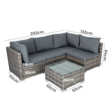 Bondi Outdoor Modular Lounge Sofa Set Grey — Allure Home Collections