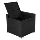 Dorre Modular Outdoor Lounge Sofa, Wicker Rattan, 6 Piece, Black