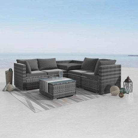 Coogee Modular Outdoor Lounge, Grey, view 5