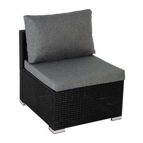 Marcoola 9 Piece Outdoor Modular Lounge, Black Wicker