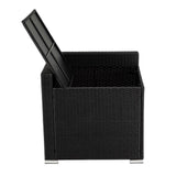 Sandy Modular Outdoor Lounge Set, Wicker Rattan, 9 Piece, Black