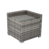 Sandy Modular Outdoor Lounge Set, Wicker Rattan, 9 Piece, Grey