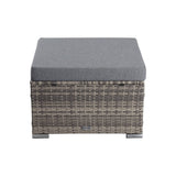 Sandy Modular Outdoor Lounge Set, Wicker Rattan, 9 Piece, Grey