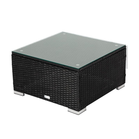 Marcoola 8 Piece Outdoor Modular Lounge, Black Wicker