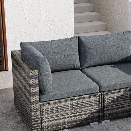 Marcoola 8 Piece Outdoor Modular Lounge, Grey Wicker