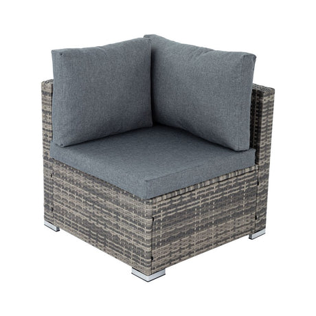 Marcoola 8 Piece Outdoor Modular Lounge, Grey Wicker