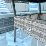 8 Piece Outdoor Wicker Dining Set Table and Chairs Grey — Allure Home Collections