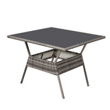 8 Piece Outdoor Wicker Dining Set Table and Chairs Grey — Allure Home Collections