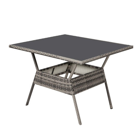 8 Piece Outdoor Wicker Dining Set Table and Chairs Grey — Allure Home Collections