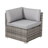 8 Piece Outdoor Wicker Dining Set Table and Chairs Grey — Allure Home Collections