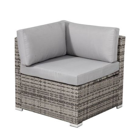 8 Piece Outdoor Wicker Dining Set Table and Chairs Grey — Allure Home Collections