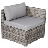 8 Piece Outdoor Wicker Dining Set Table and Chairs Grey — Allure Home Collections