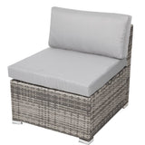 8 Piece Outdoor Wicker Dining Set Table and Chairs Grey — Allure Home Collections