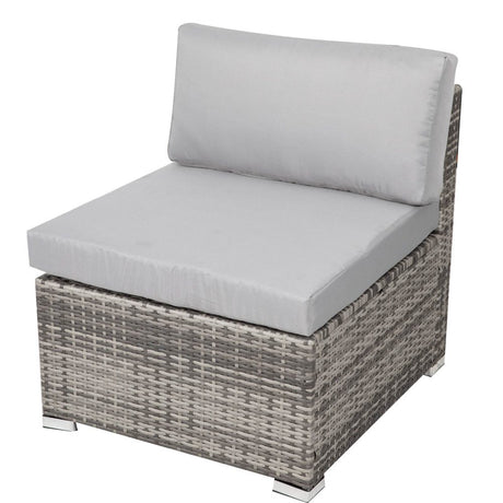 8 Piece Outdoor Wicker Dining Set Table and Chairs Grey — Allure Home Collections