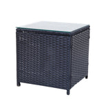 3 Piece Outdoor Rattan Table and Chairs Set Black — Allure Home Collections