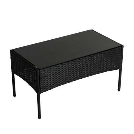 Shelly Beach 4 Piece Outdoor Lounge Set, Black Wicker