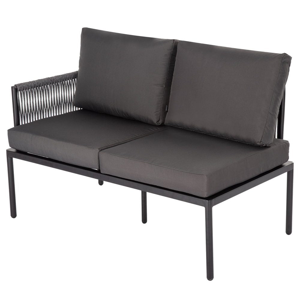 Warana 3 Piece Outdoor Sofa Set, Black Rope