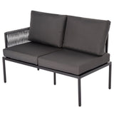 Warana 3 Piece Outdoor Sofa Set, Black Rope