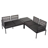 Warana 3 Piece Outdoor Sofa Set, Black Rope