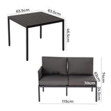 Warana 3 Piece Outdoor Sofa Set, Black Rope