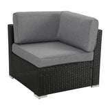 Mooloolaba 7 Piece Outdoor Lounge Set, Black Wicker