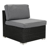 Mooloolaba 7 Piece Outdoor Lounge Set, Black Wicker