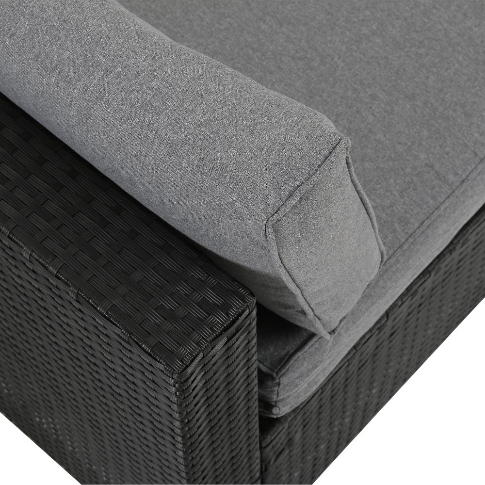 Mooloolaba 7 Piece Outdoor Lounge Set, Black Wicker