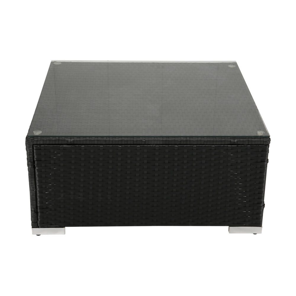 Mooloolaba 7 Piece Outdoor Lounge Set, Black Wicker