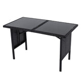 6 Piece Modular Outdoor Dining Lounge Set, Wicker Black, view 4