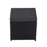6 Piece Modular Outdoor Dining Lounge Set, Wicker Black, view 8