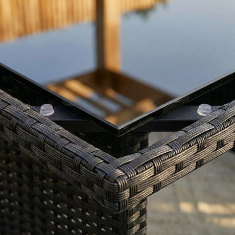6 Piece Modular Outdoor Dining Lounge Set, Wicker Black, view 10