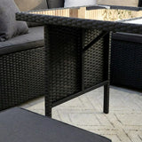 6 Piece Modular Outdoor Dining Lounge Set, Wicker Black, view 11